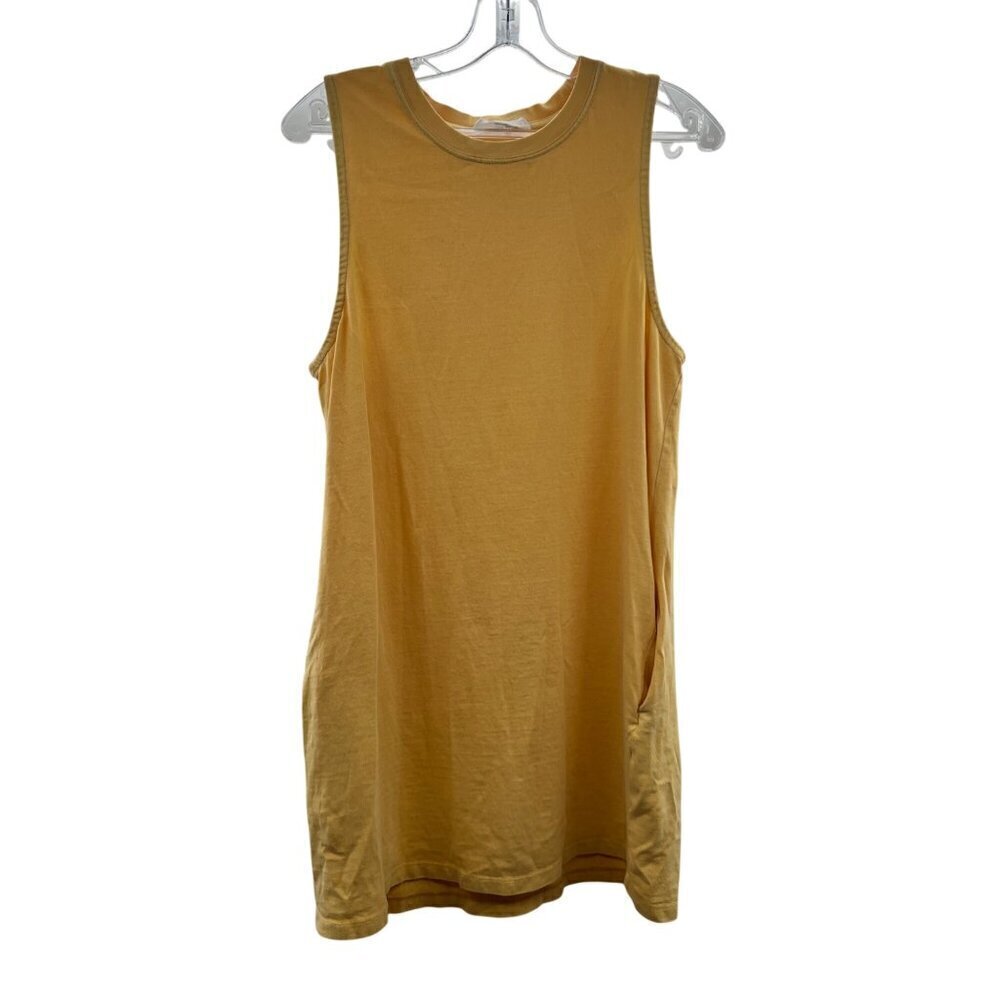 Double Zero Women's Sleeveless T-Shirt Dress Yellow Size Large Above Knee